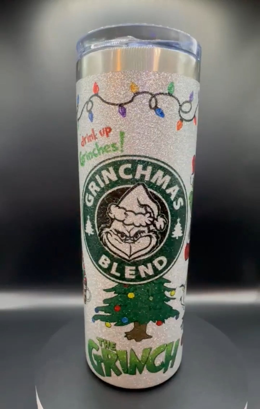 Grinch Starbucks Christmas Beer Can Glass Tumbler